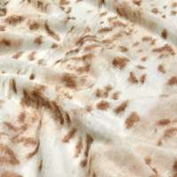 Fashion Siberian Leopard Cream  Minky Animal printed fabric for Suit